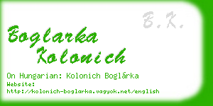 boglarka kolonich business card